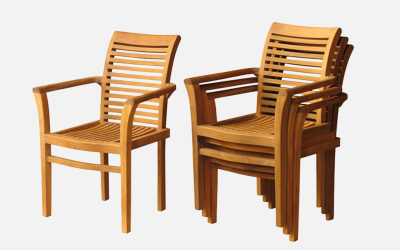teak wood outdoor stacking chair