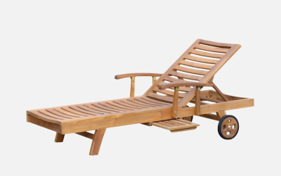 teak wood outdoor sun lounger